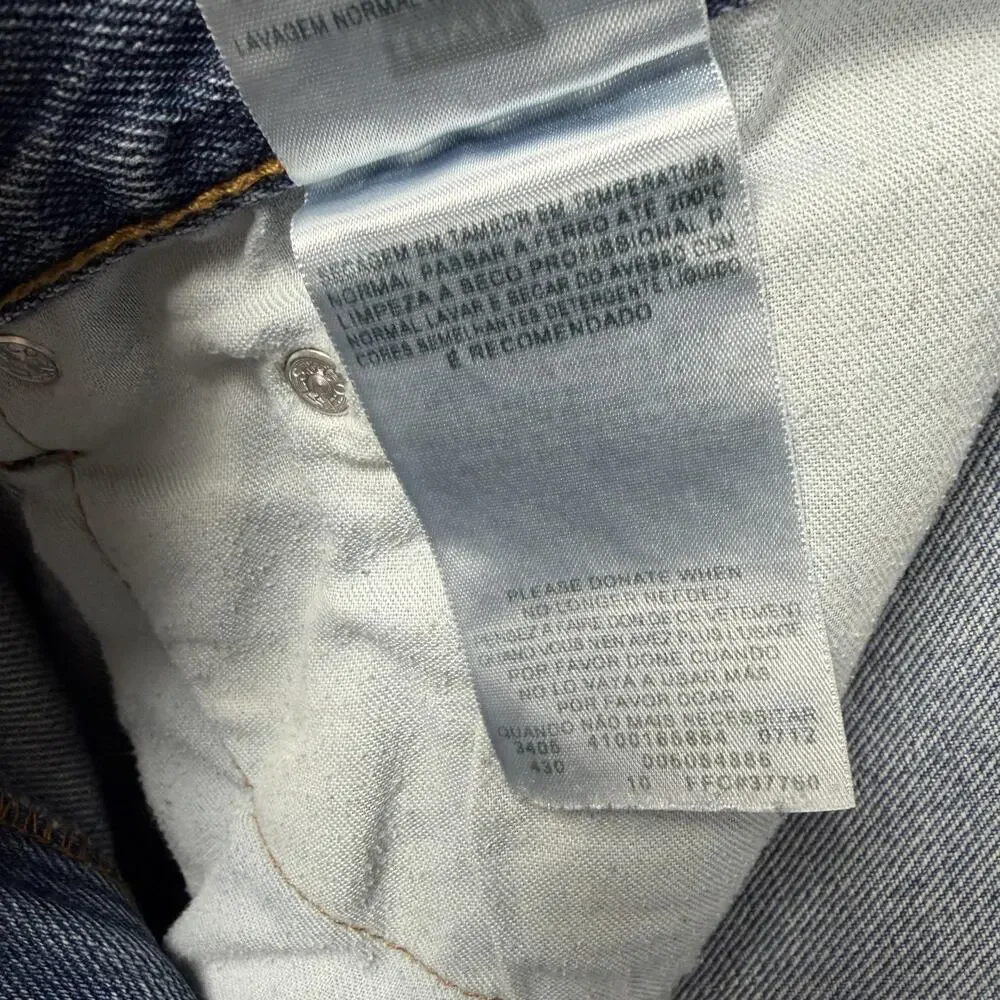 Levis 505 Jeans Mens 35x31 Blue Medium Wash Regular Fit Straight Denim Classic